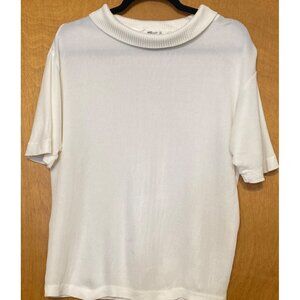 Vintage Marcel of Paris Shirtmaker Tapered Body Mock Turtleneck Blouse Shirt M
